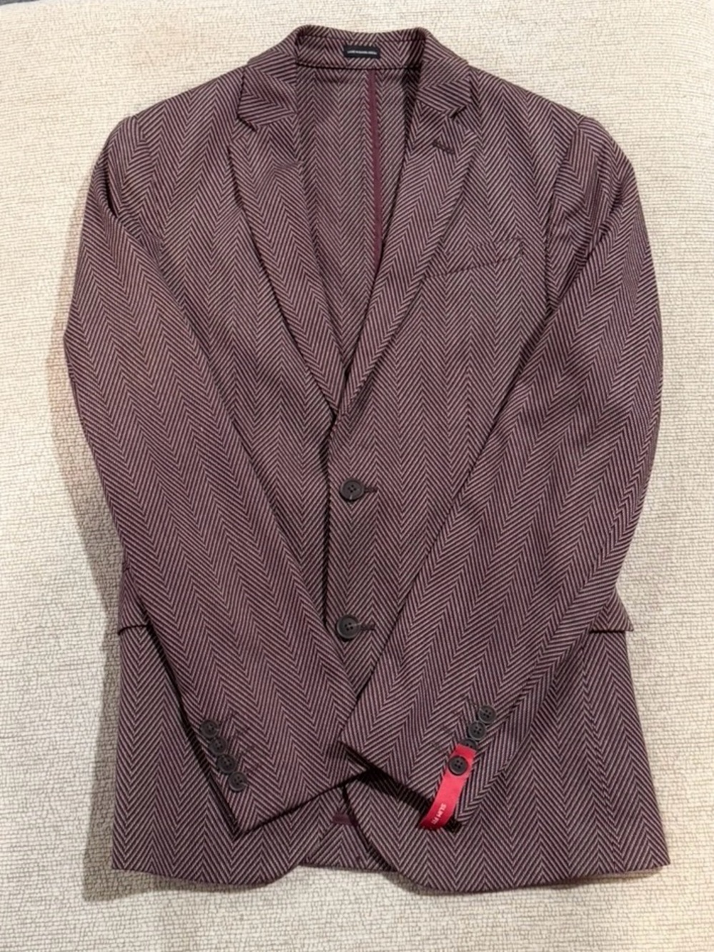 jf j.ferrar Burgundy Herringbone Sport Coat NWT